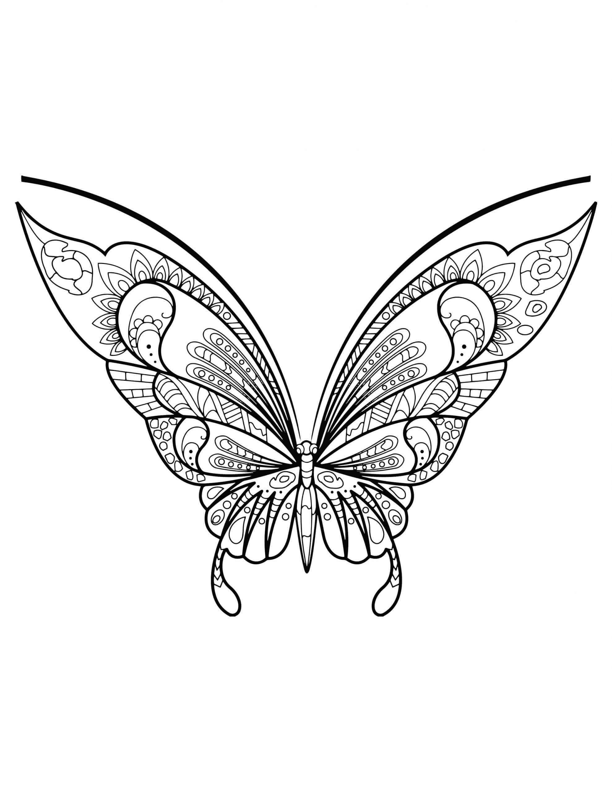 Mandala Beautiful Butterfly Coloring Page Mandalas