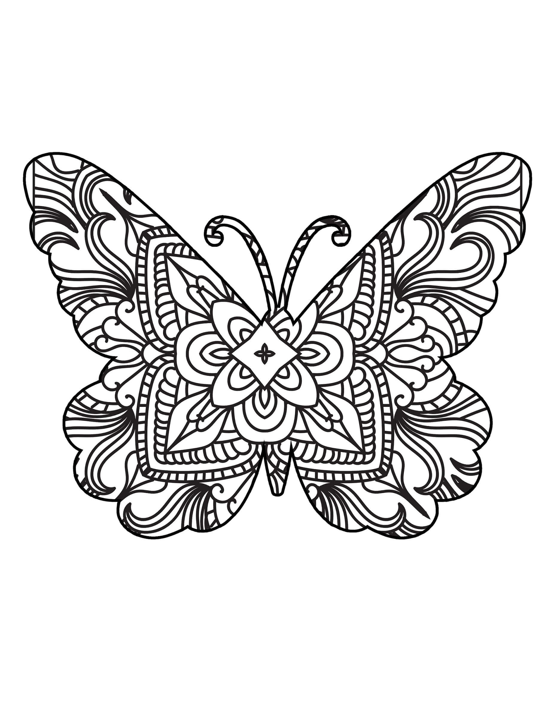 Mandala Butterfly Coloring Page - Sheet 4 Mandalas