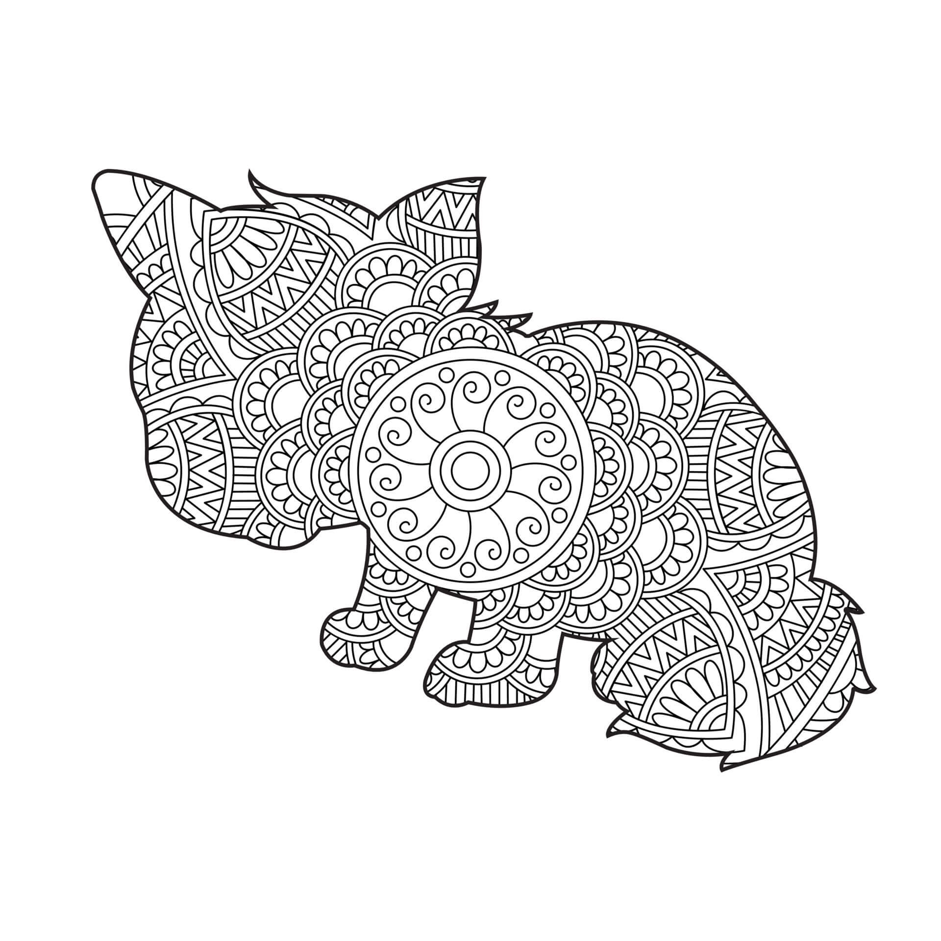 Mandala Cat Coloring Page – Sheet 17 Mandala