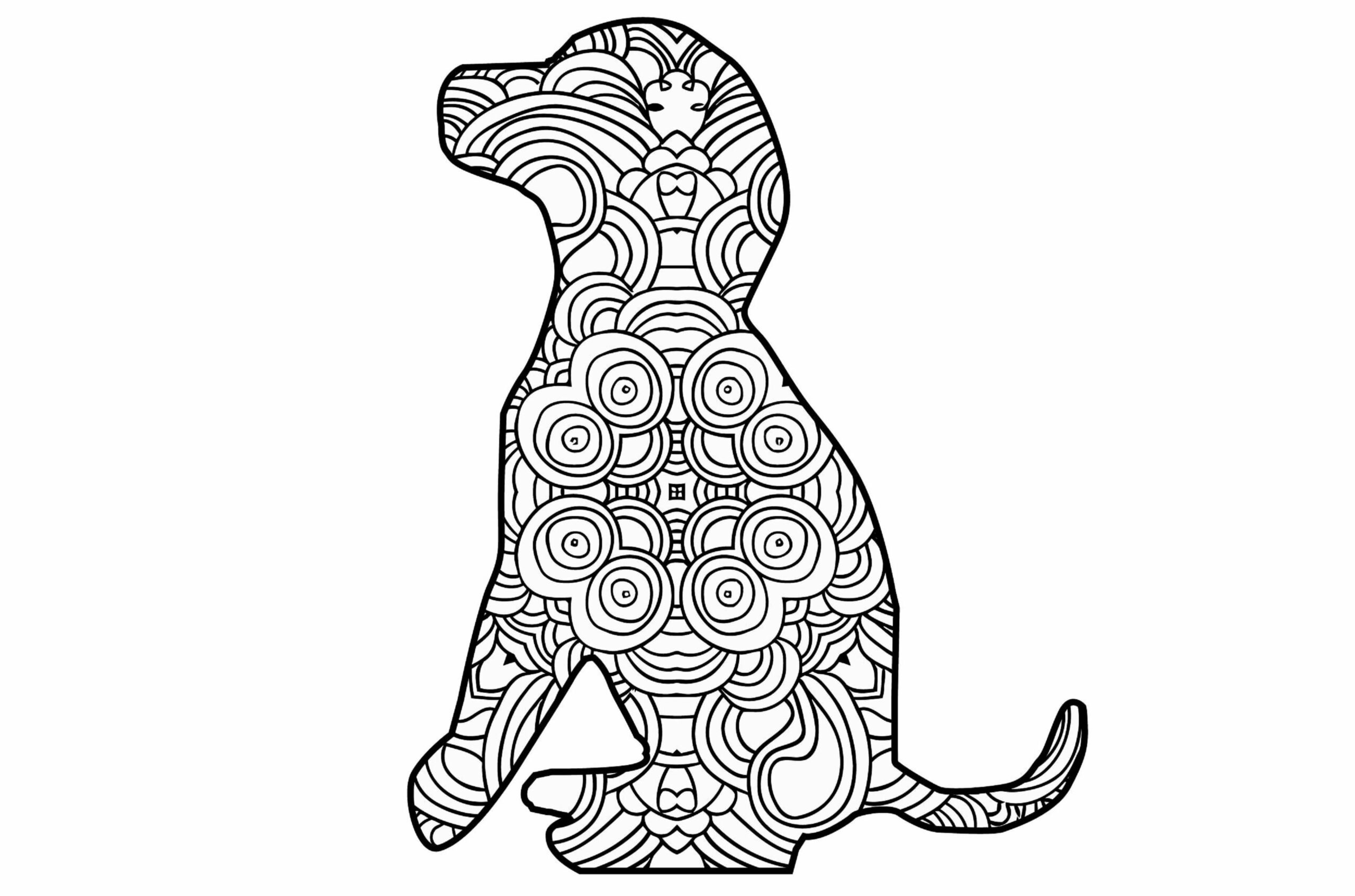 Mandala Dog Coloring Page – Sheet 2 Mandala