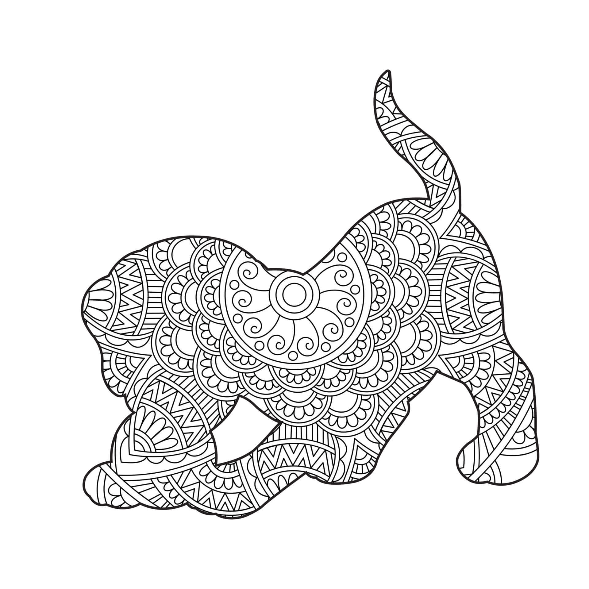 Mandala Dog Coloring Page – Sheet 6 Mandalas