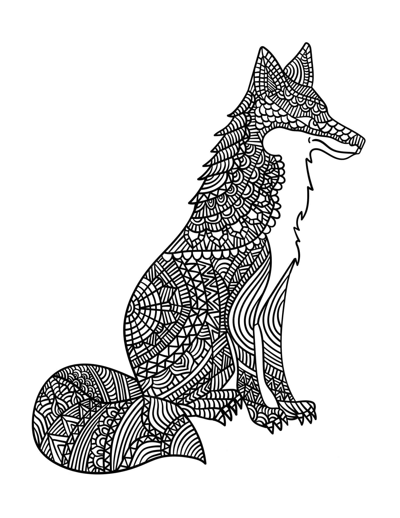 Mandala Fox Coloring Page - Sheet 1 Mandalas