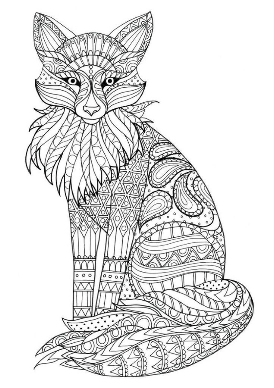 Mandala Fox Coloring Page - Sheet 4 Mandalas
