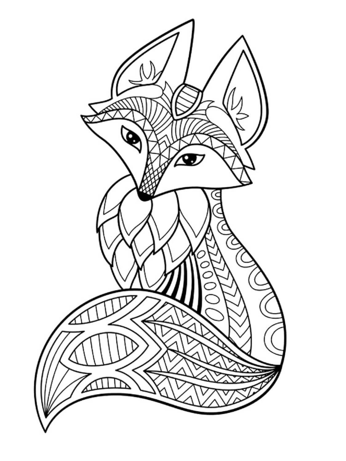 Mandala Fox Coloring Page - Sheet 6 Mandalas
