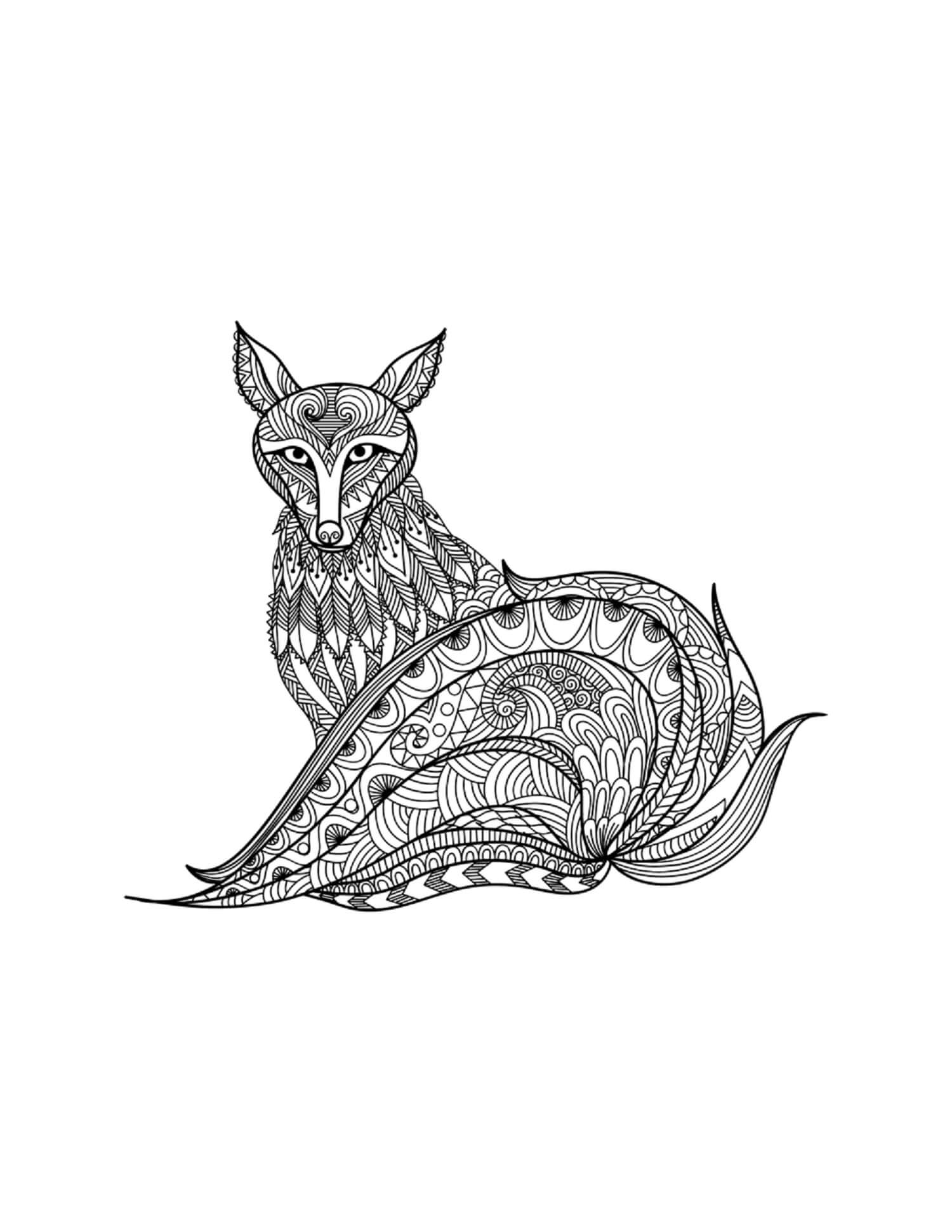 Mandala Fox Coloring Page - Sheet 7 Mandalas