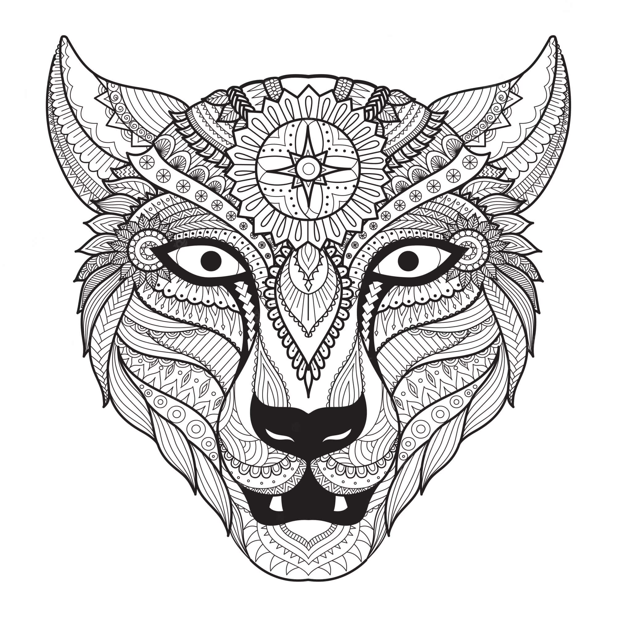 Mandala Fun Tiger Coloring Page Mandalas