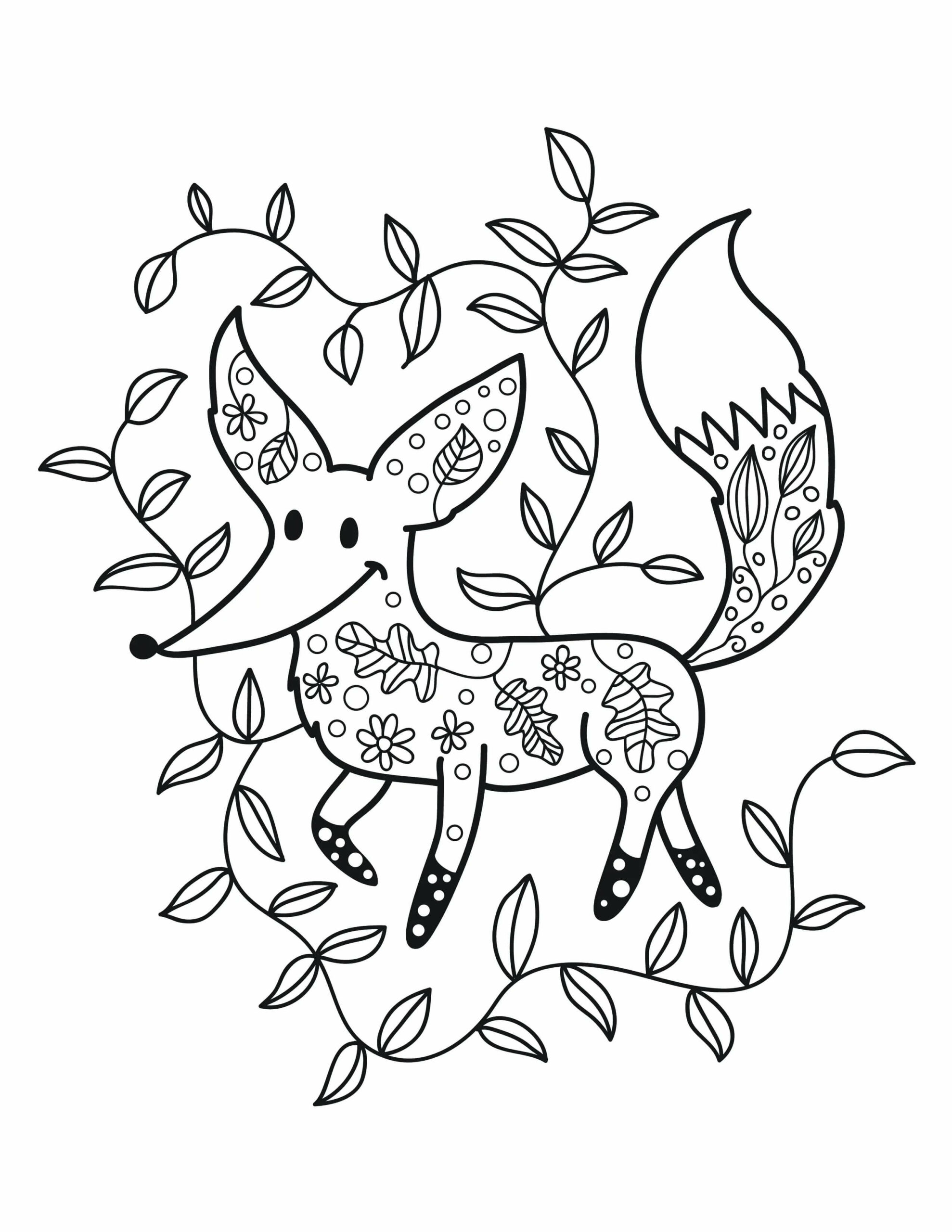 Mandala Funny Fox Coloring Page Mandalas