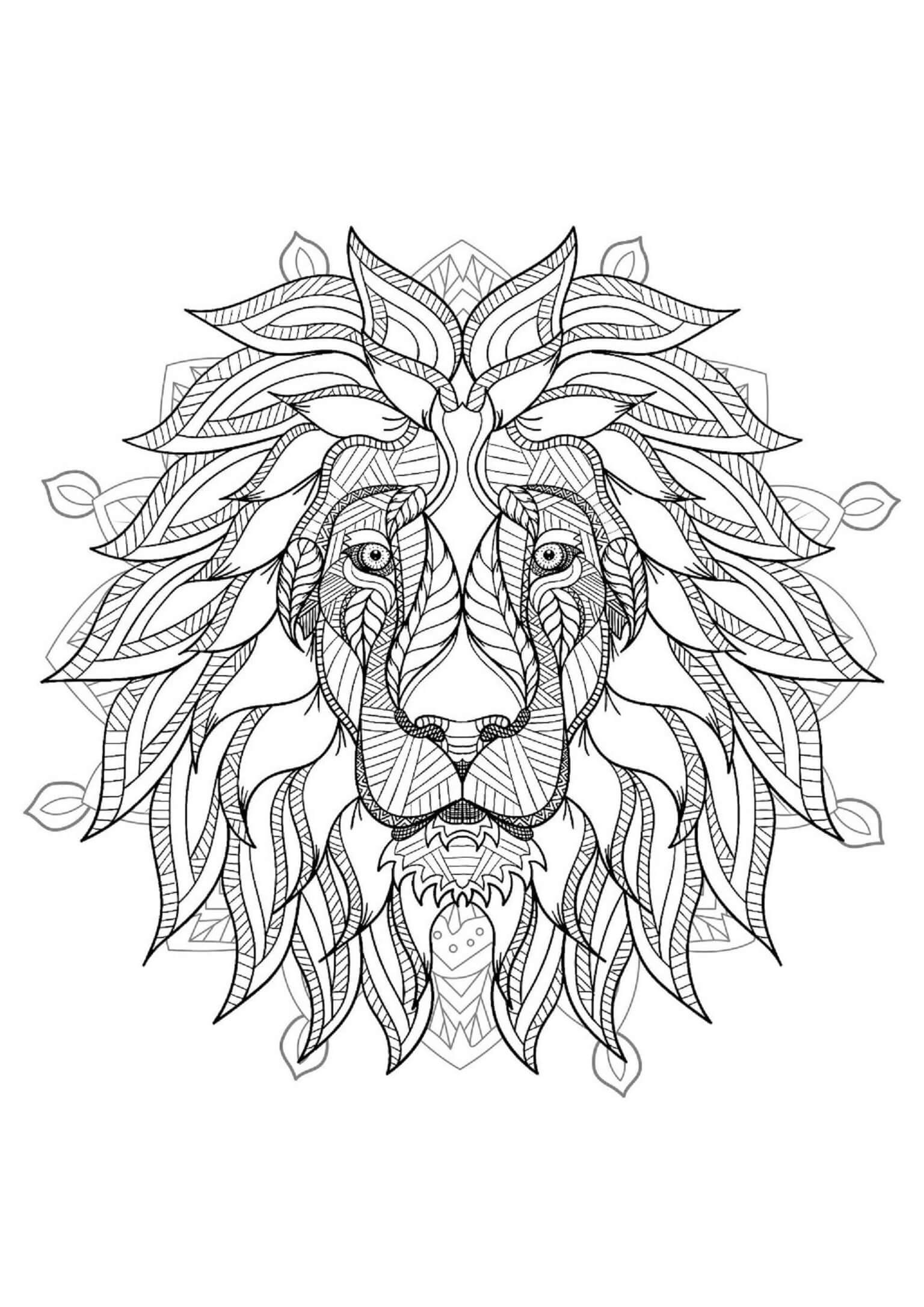 Mandala Lion Coloring Page - Sheet 1 Mandalas