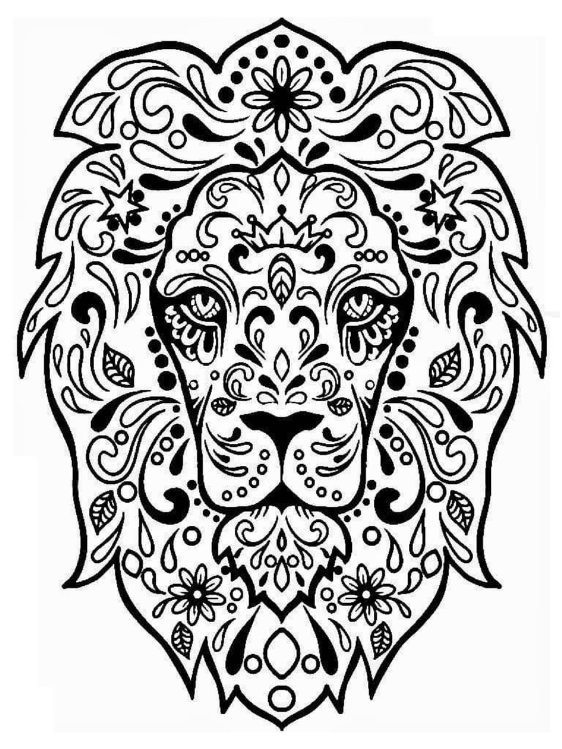 Mandala Lion Coloring Page - Sheet 2 Mandalas