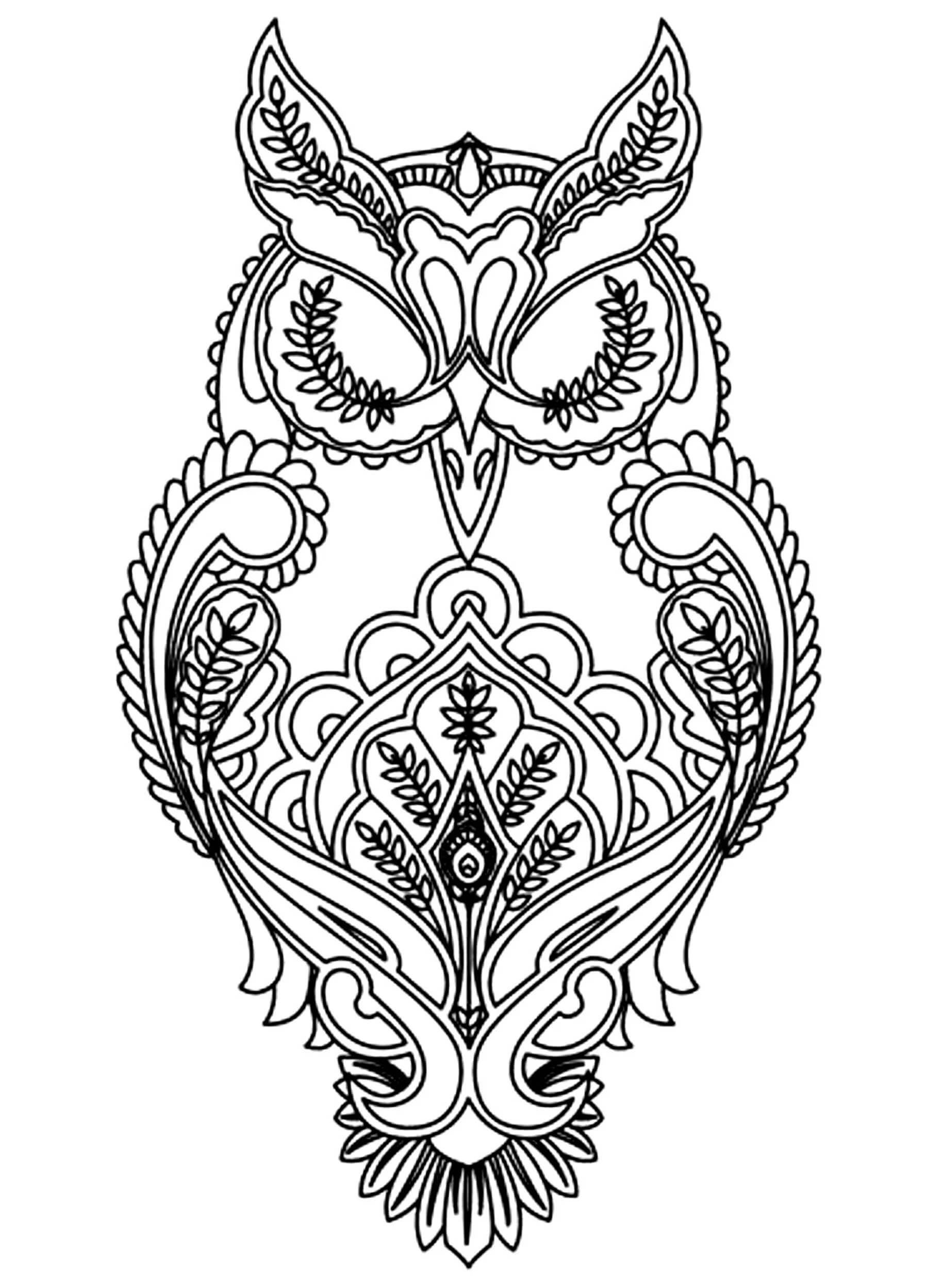 Mandala Owl Coloring Page - Sheet 9 Mandalas