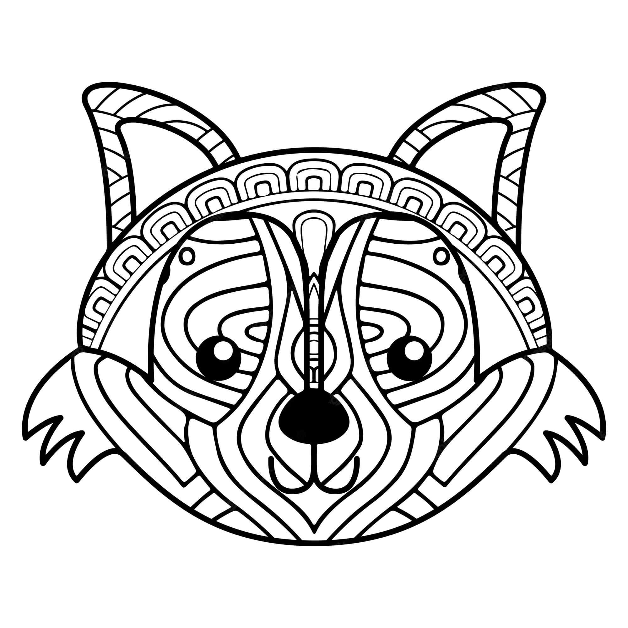 Mandala Portrait Of Fox Coloring Page Mandalas