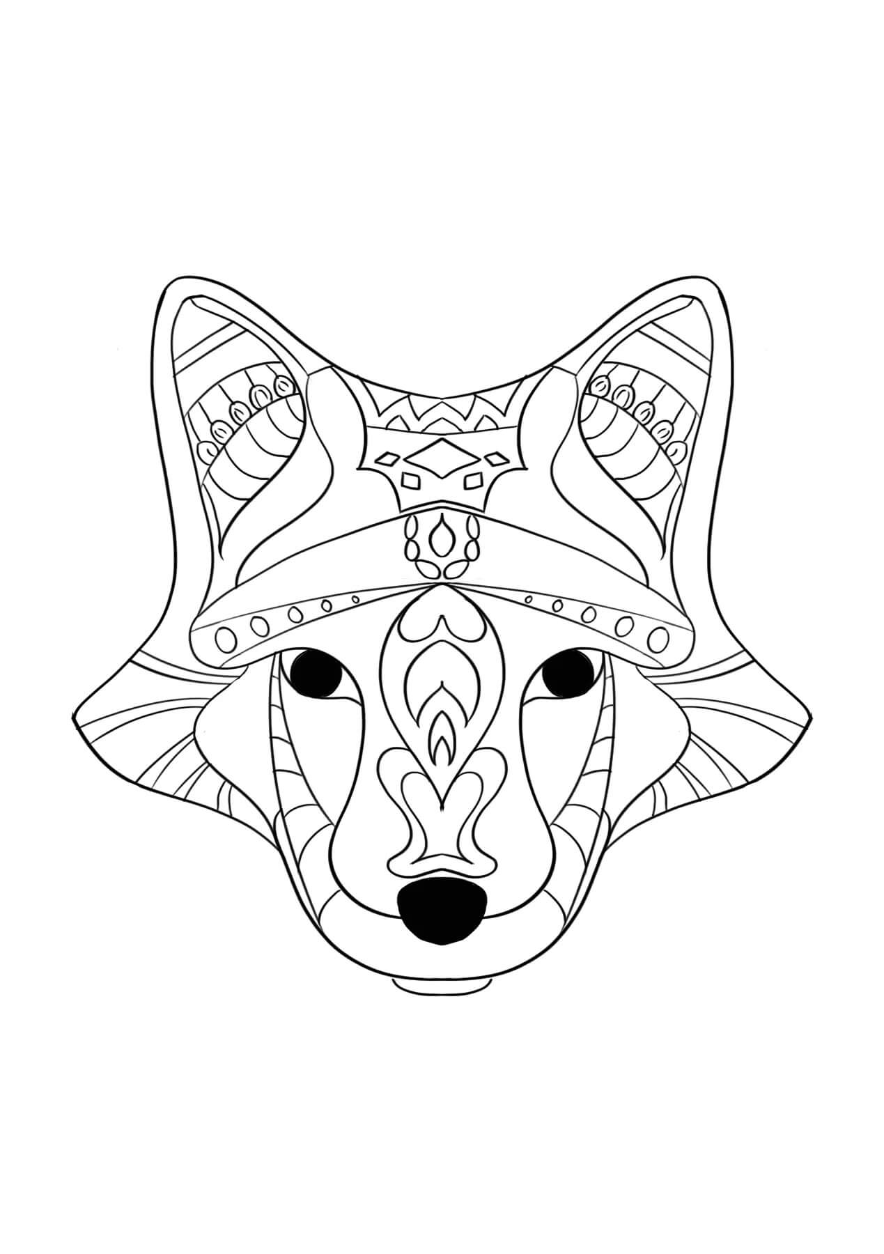 Mandala Tribal Fox Coloring Page Mandalas