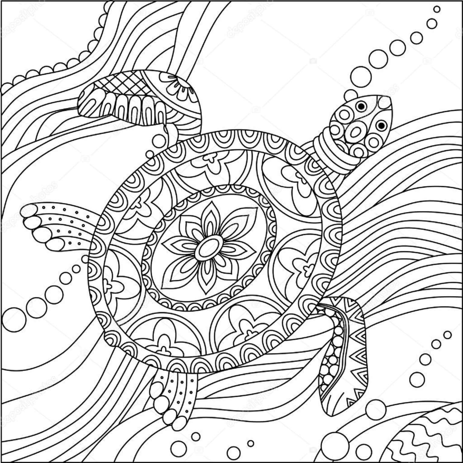 Mandala Turtle Coloring Page - Sheet 6 Mandalas