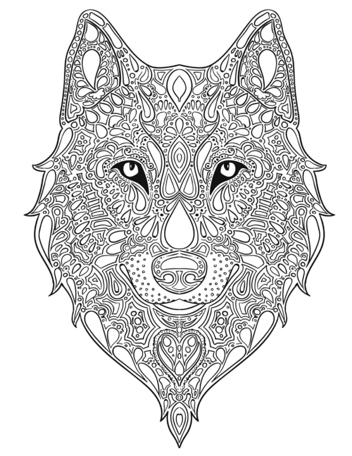 Coloriage Mandala Loup Mandalas