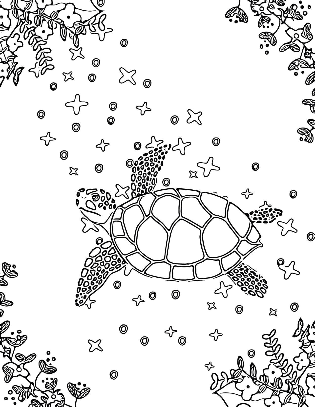 Coloriage Mandala: Tortue Feuille 12 Mandalas