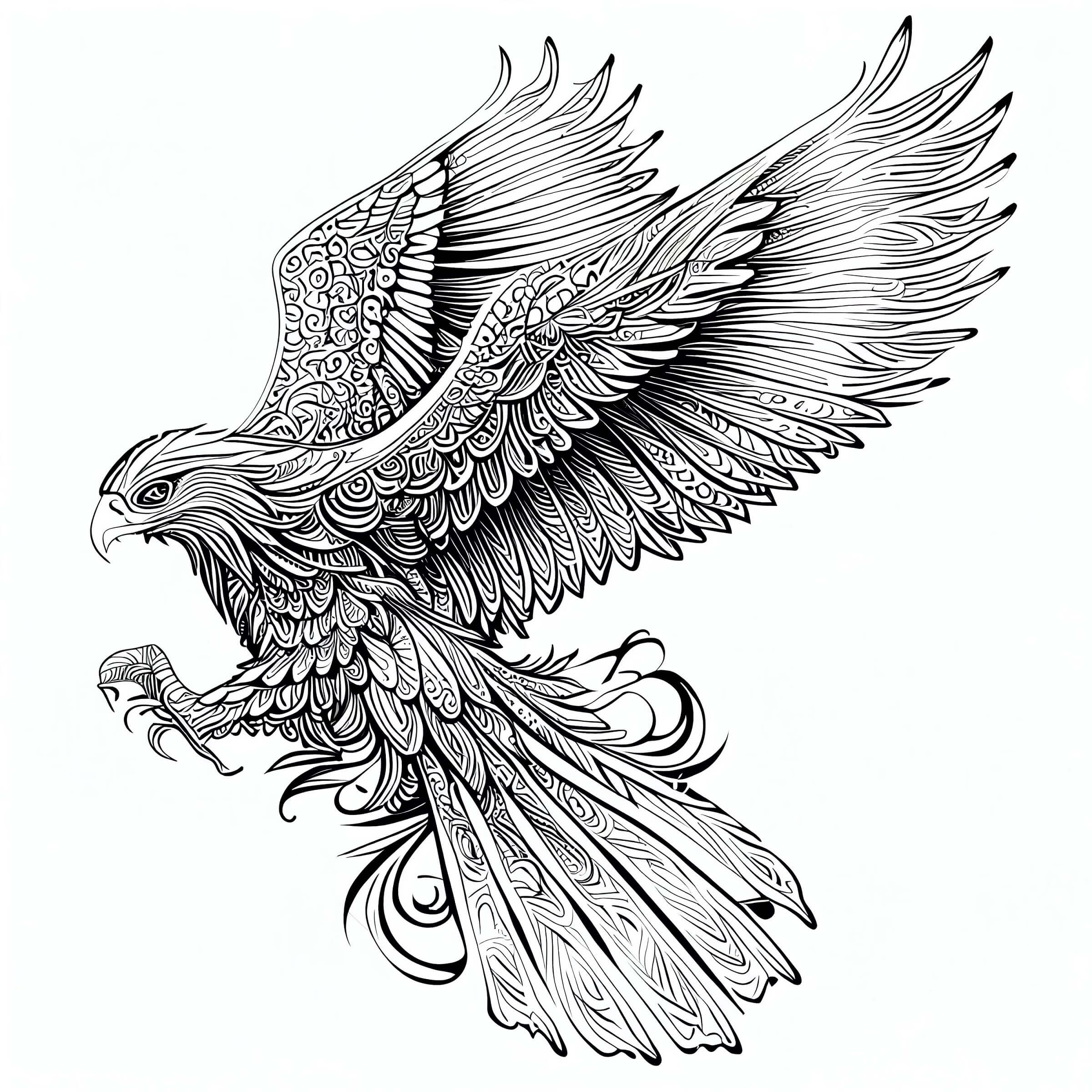 Mandala Beautiful Eagle Coloring Page Mandalas