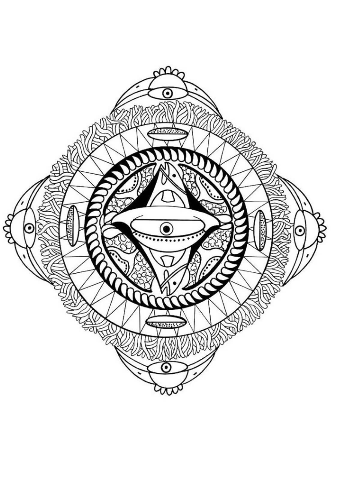 Mandala Bird Coloring Page - Sheet 3 Mandalas