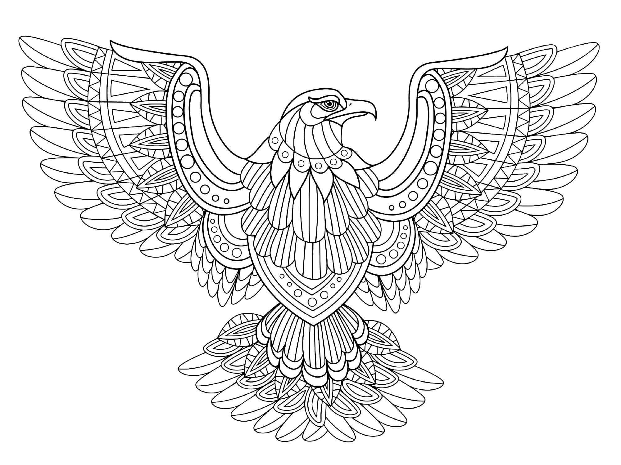Mandala Cool Eagle Coloring Page Mandalas