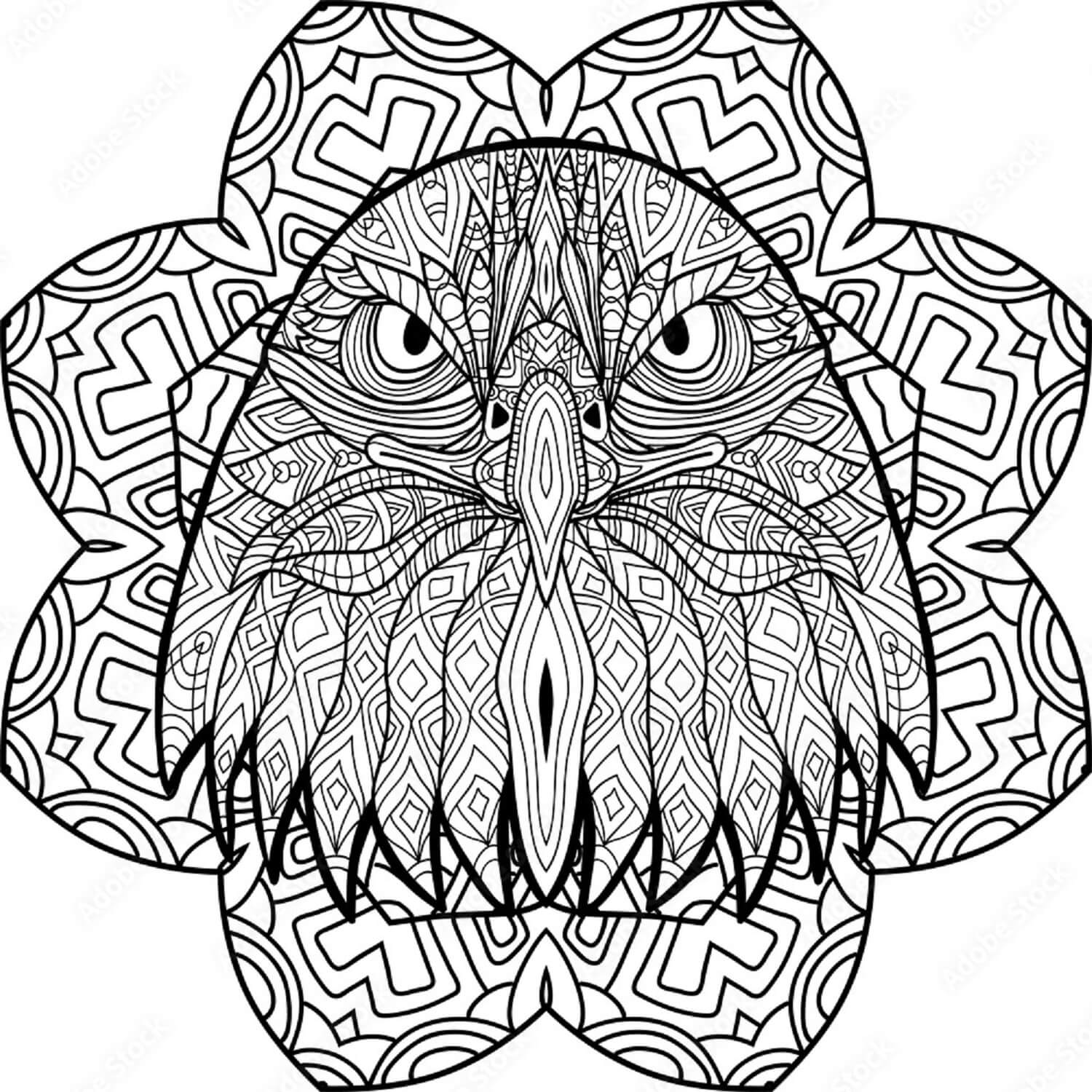 Mandala Eagle Coloring Page - Sheet 3 Mandalas