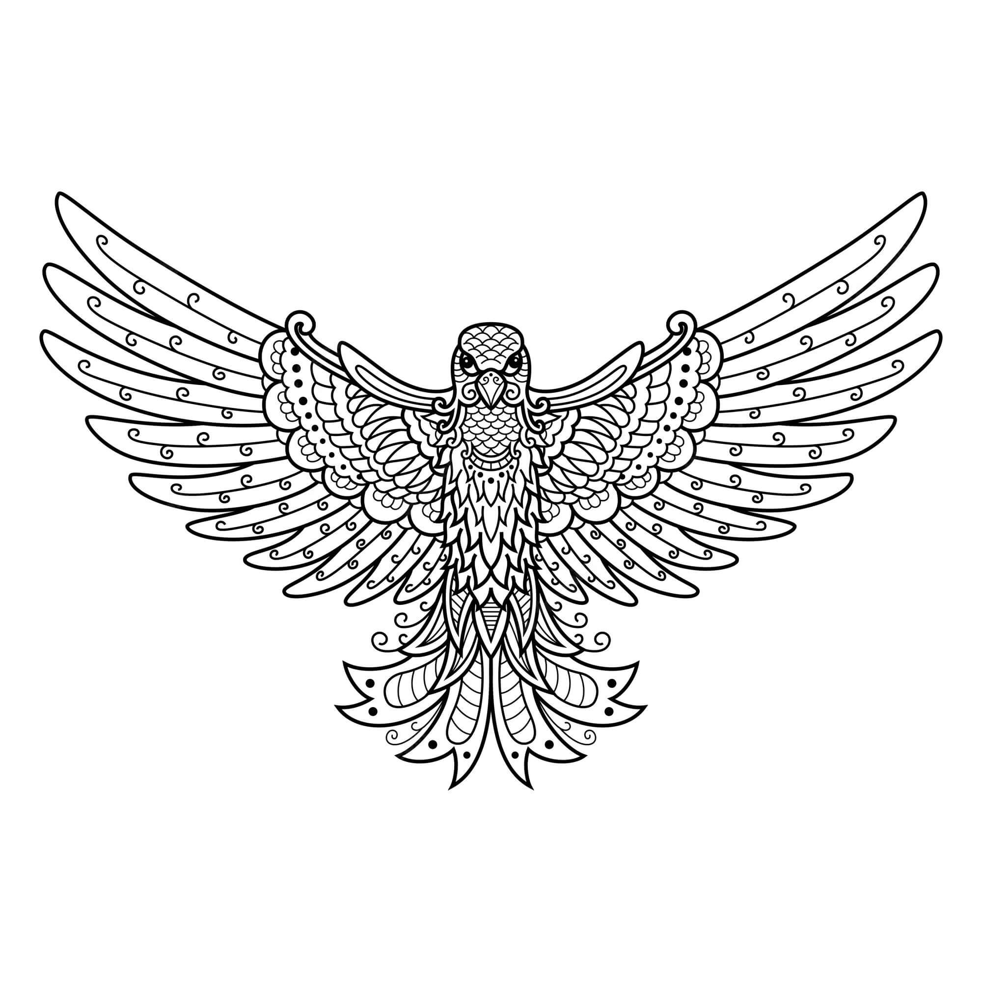 Mandala Eagle Coloring Page - Sheet 5 Mandalas