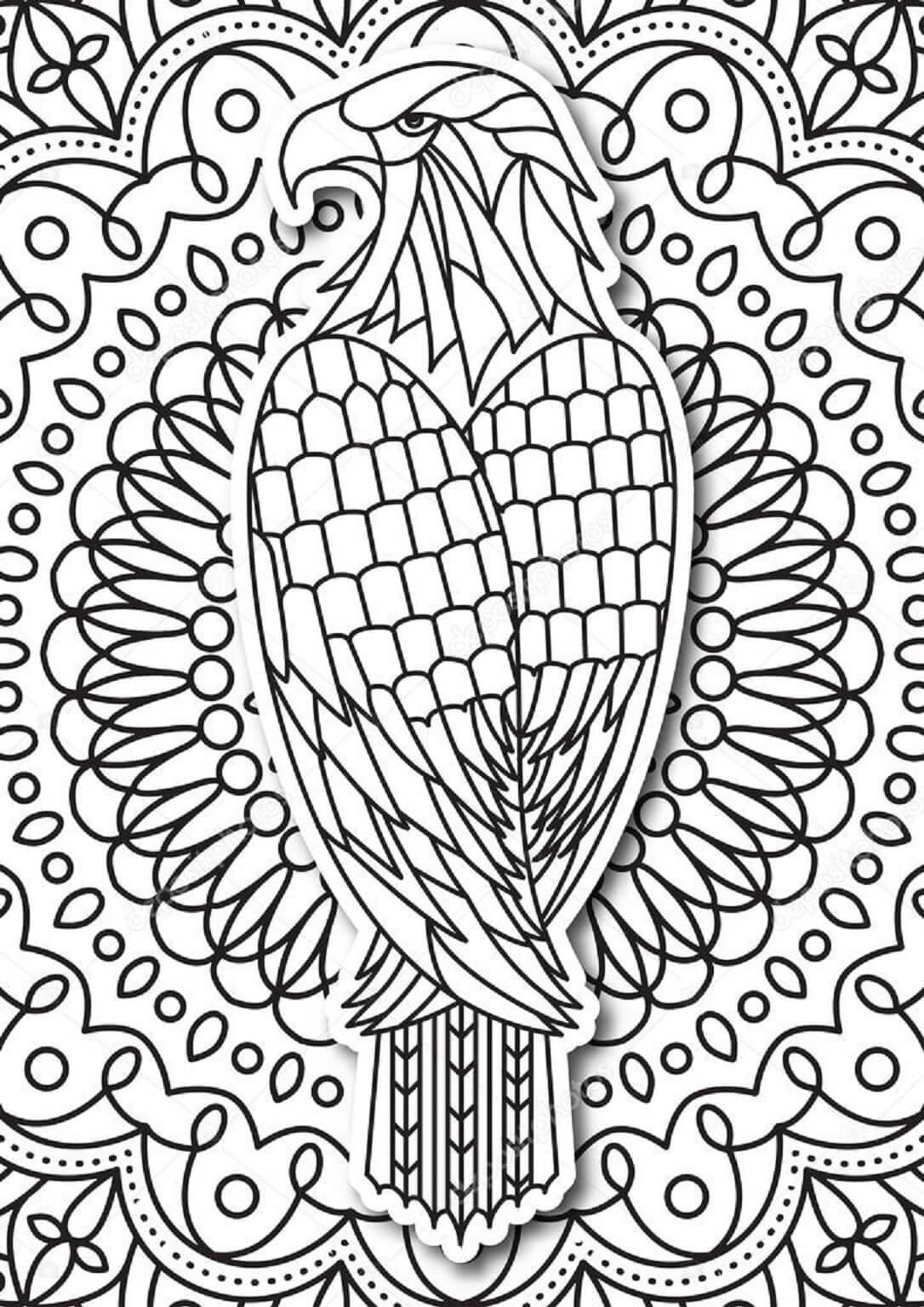 Mandala Eagle Coloring Page - Sheet 7 Mandalas