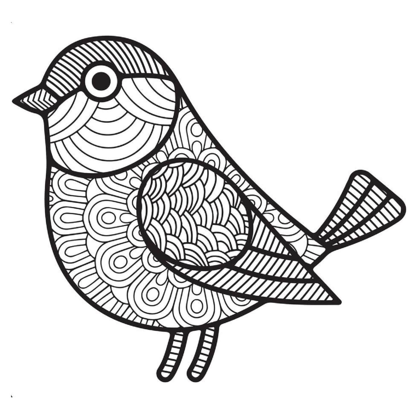 Mandala Lovely Bird Coloring Page Mandalas