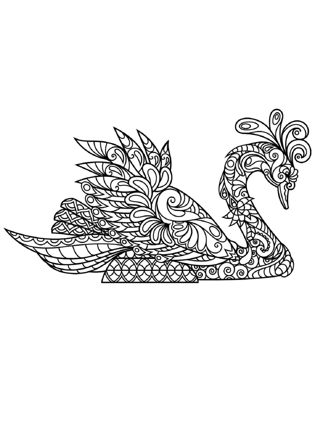 Mandala Swan Coloring Page - Sheet 3 Mandalas