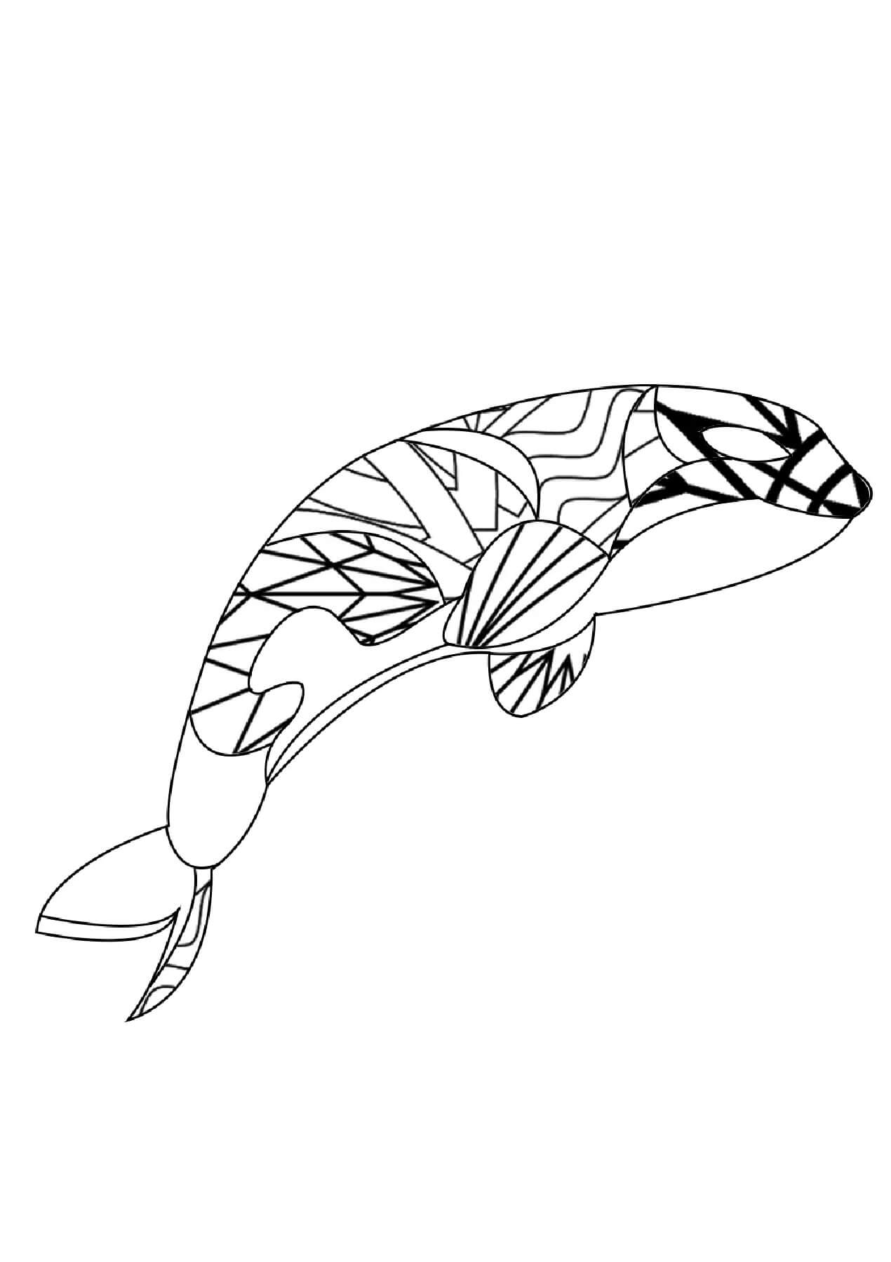 Mandala Whale Coloring Page - Sheet 9 Mandalas