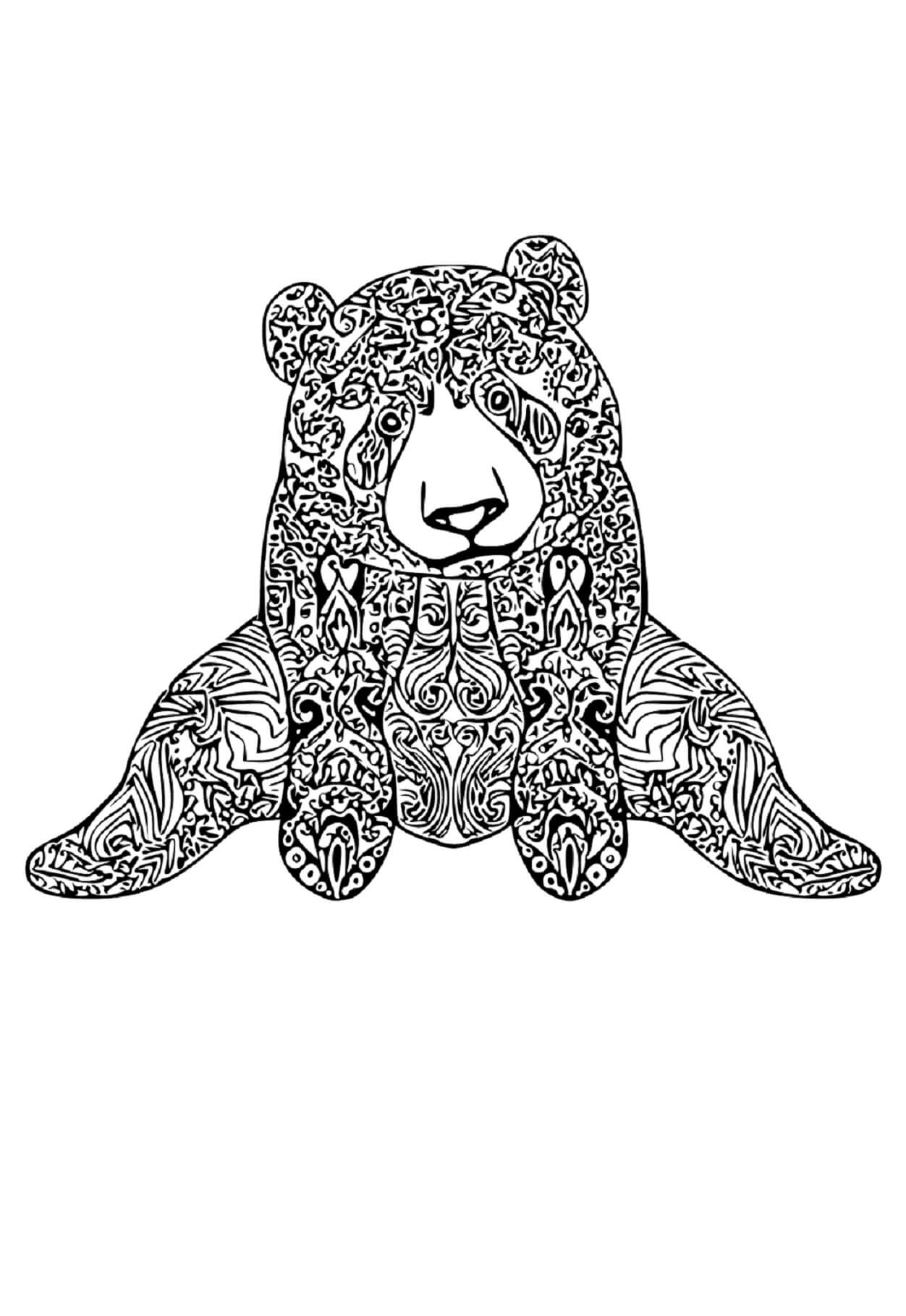 Mandala Bear Coloring Page – Sheet 3 Mandala