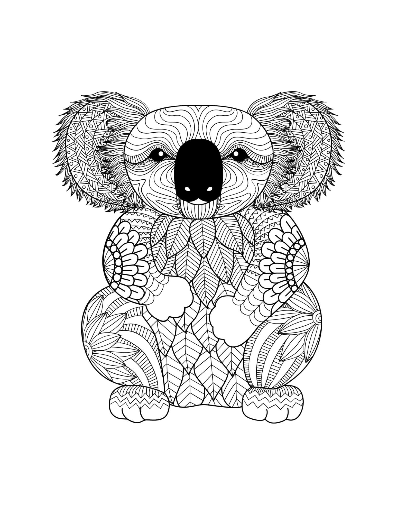 Mandala Bear Koala Coloring Page Mandala