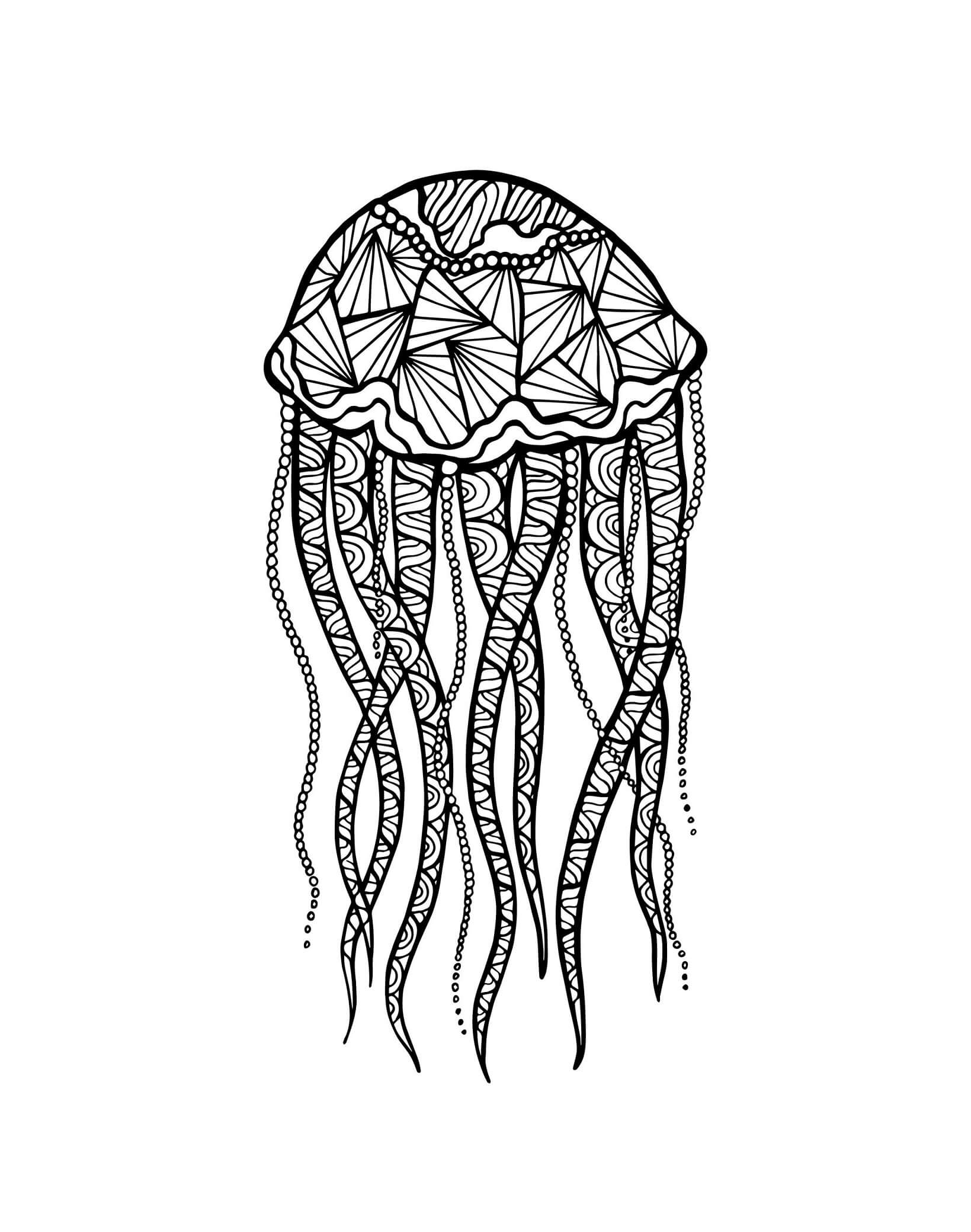 Mandala Jellyfish Coloring Page - Sheet 10 Mandalas