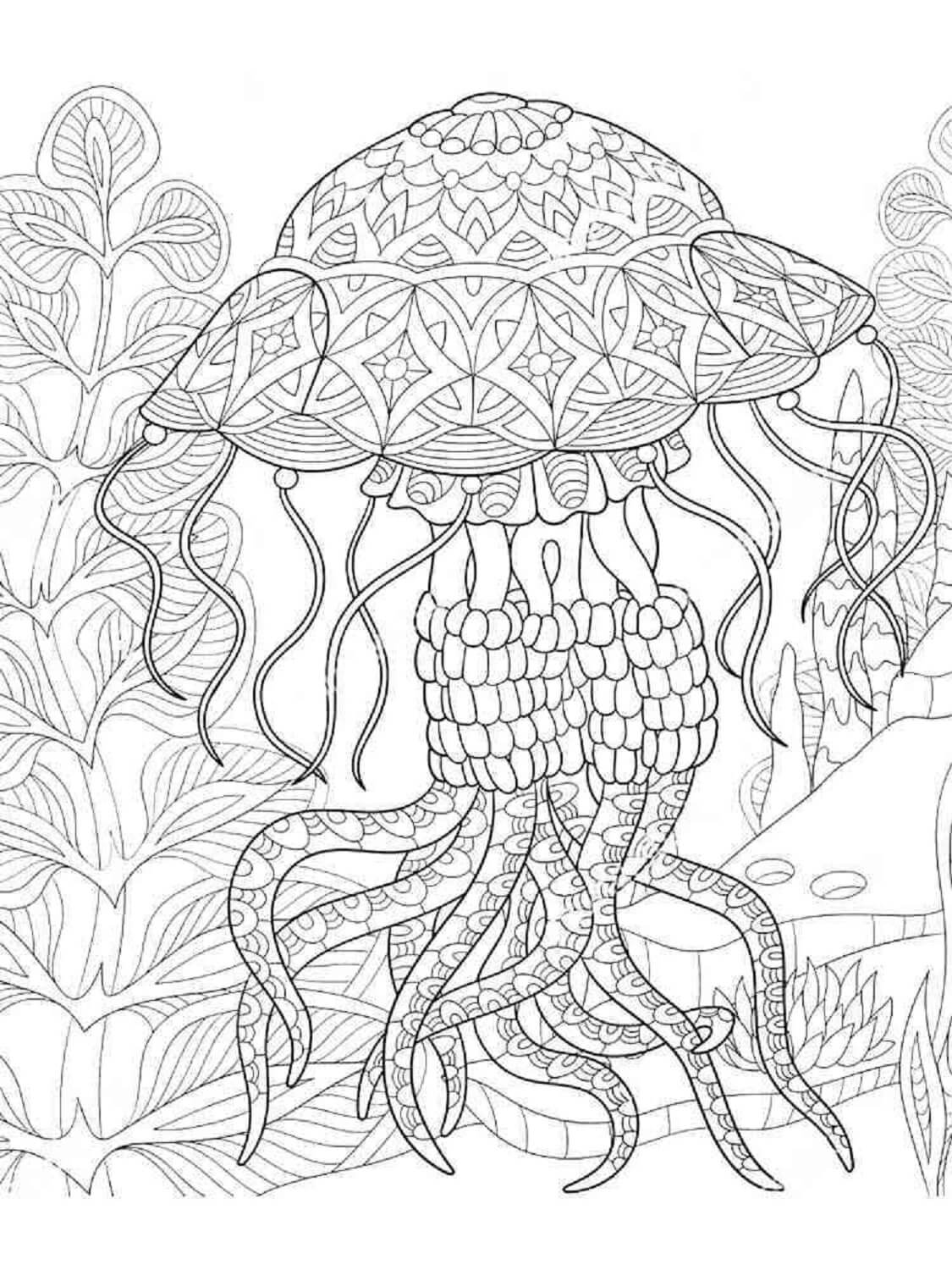 Mandala Jellyfish Coloring Page - Sheet 7 Mandalas