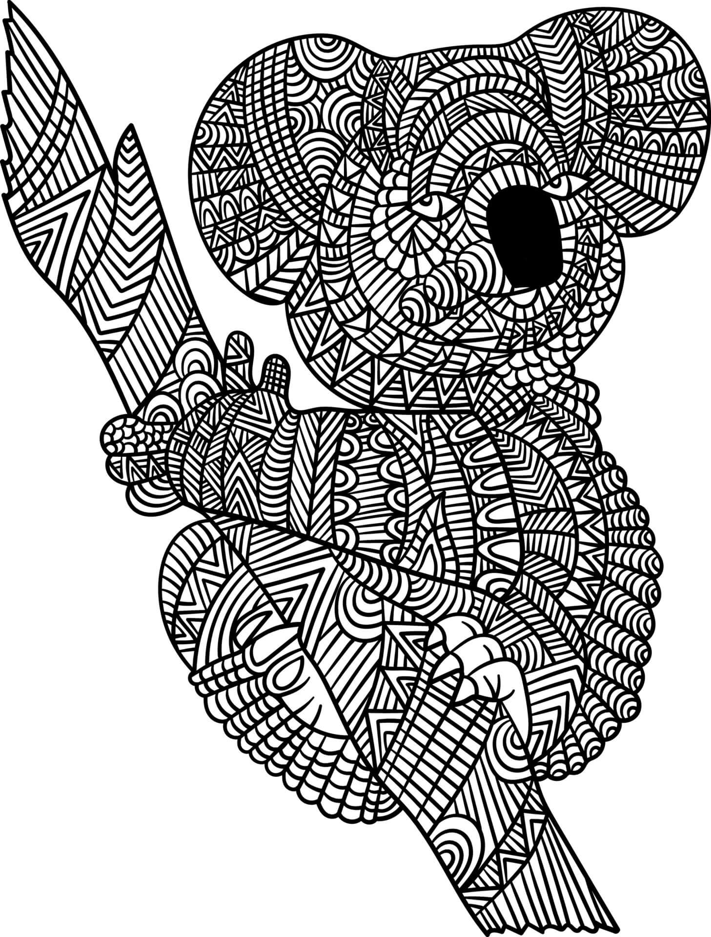 Mandala Koala Bear Coloring Page Mandala