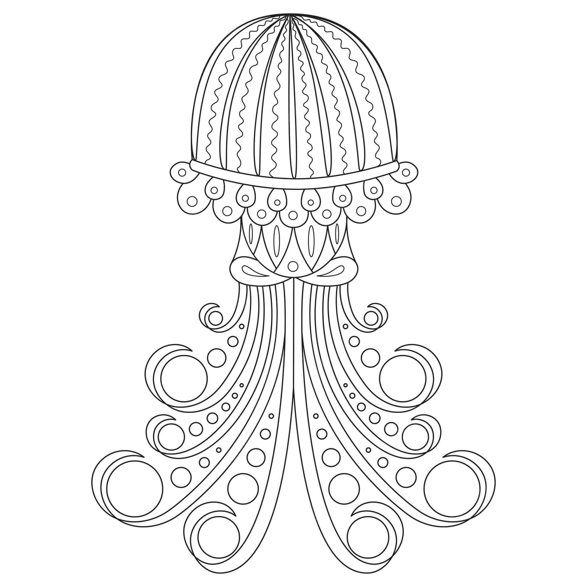 Coloriage Mandala: Méduses Feuille 2 Mandalas