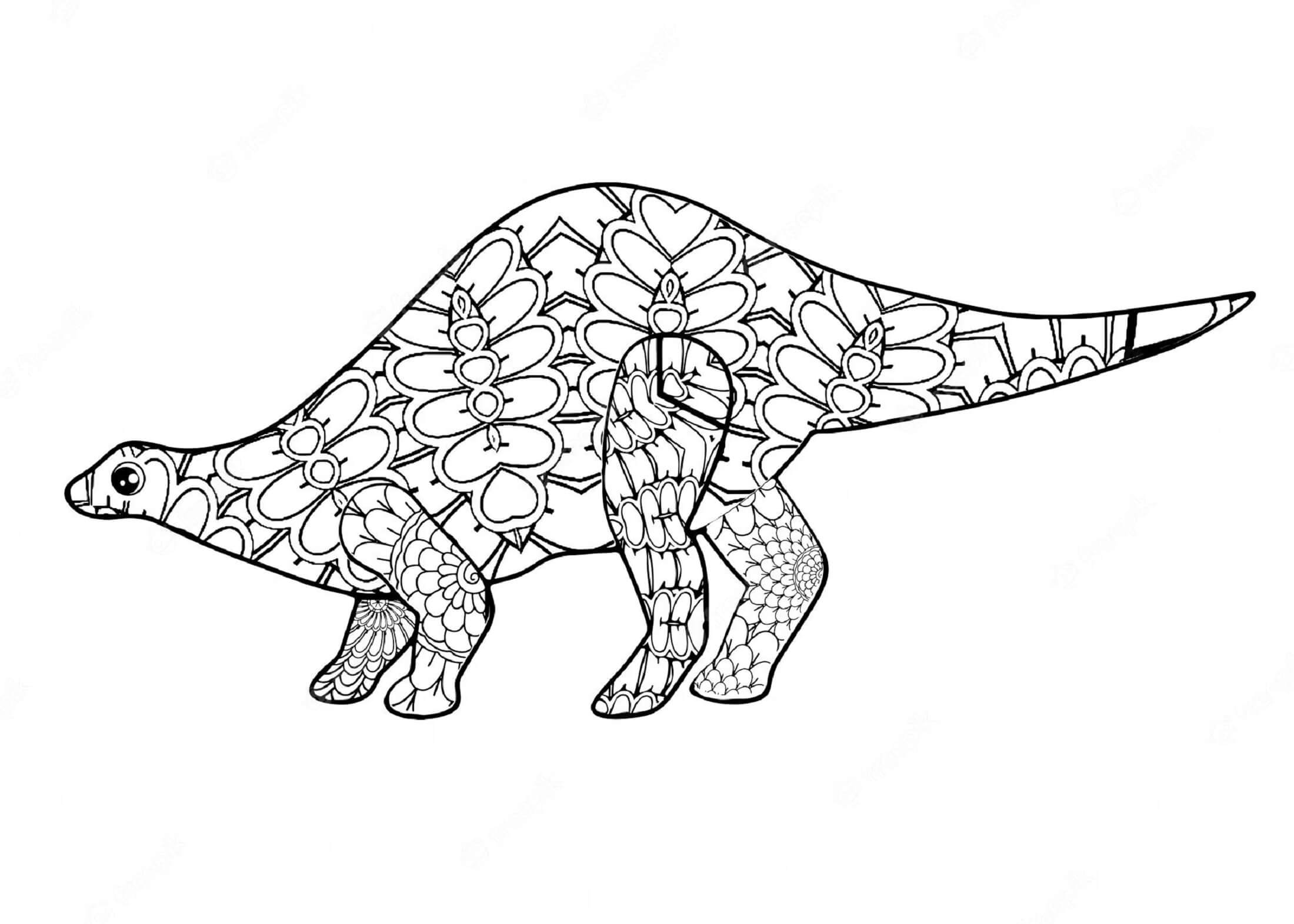 Mandala Cute Dinosaur Coloring Page Mandalas