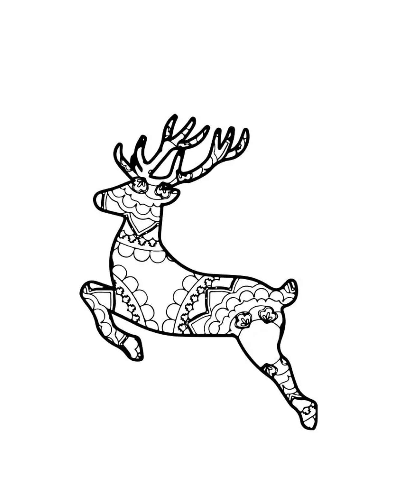 Mandala Deer Jumping Coloring Page Mandalas