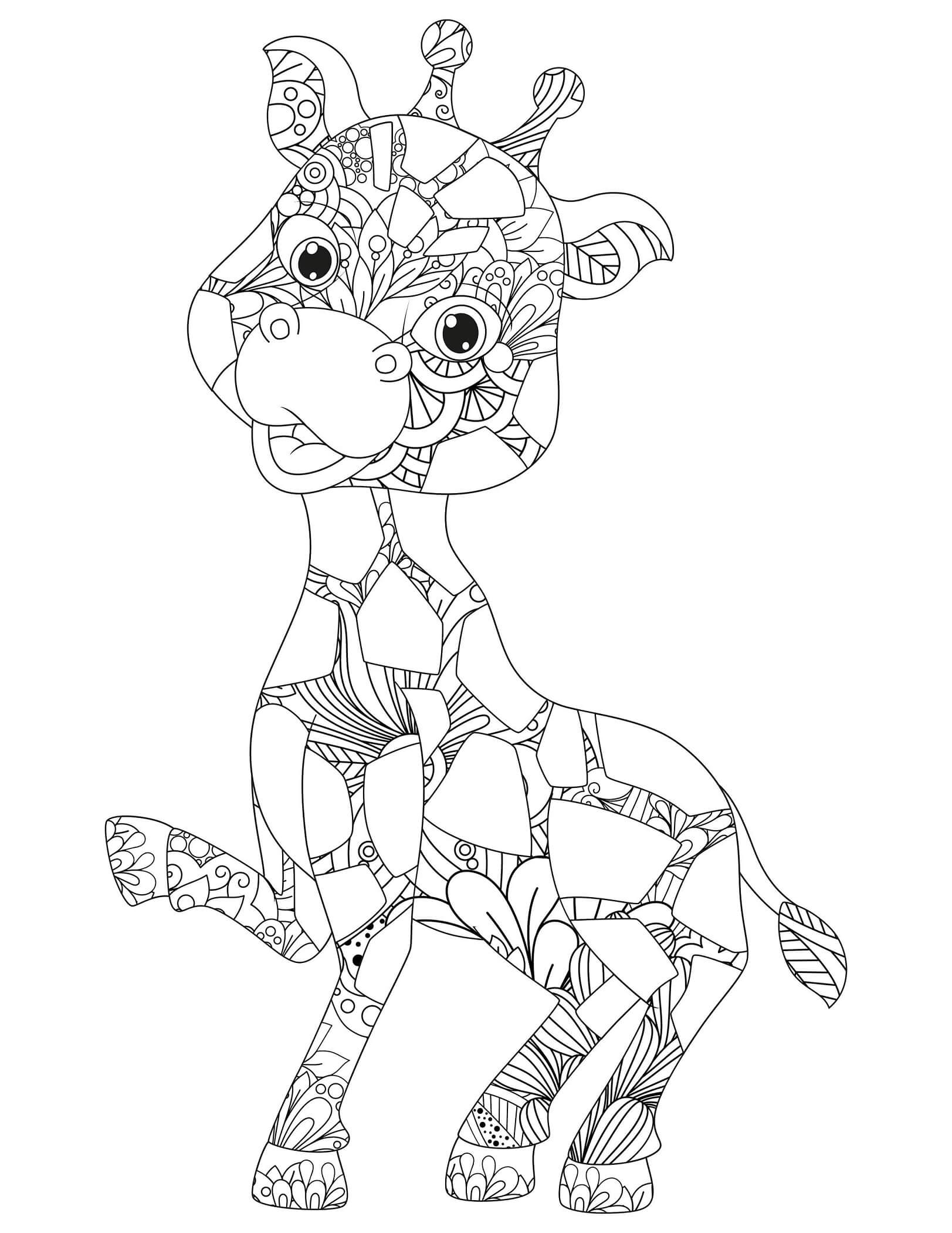 Mandala Fun Giraffe Coloring Page Mandalas