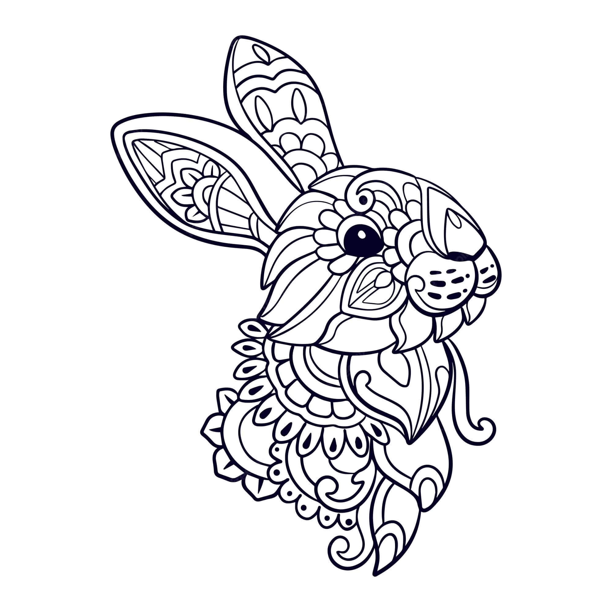Coloriage Mandala: Bébé lapin Mandalas