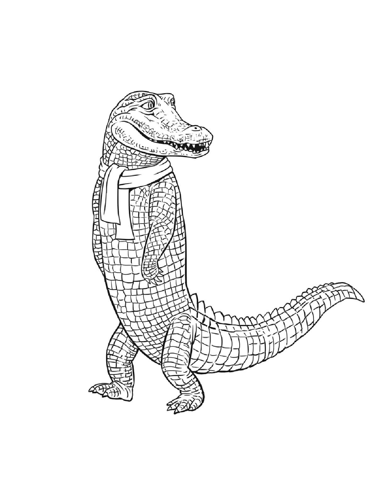 Coloriage Mandala: Crocodile marche Mandalas
