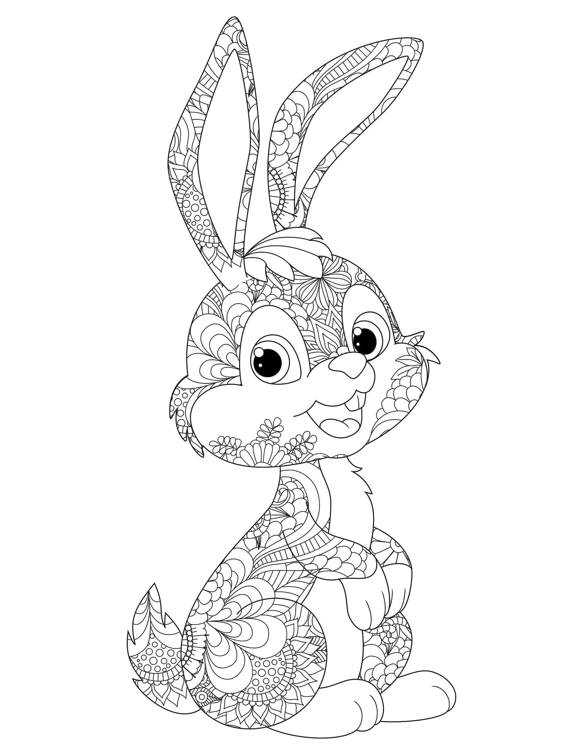 Coloriage Mandala: Lapin amusant Mandalas