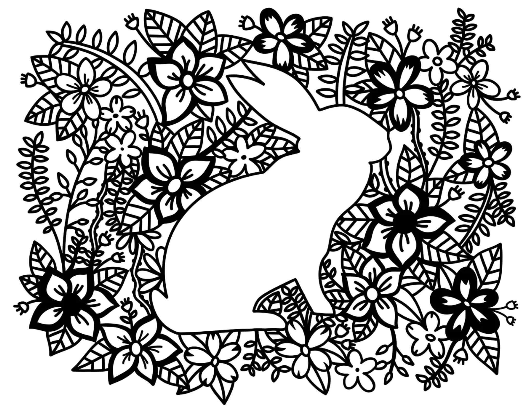 Coloriage Mandala: Lapin dans la nature Mandalas