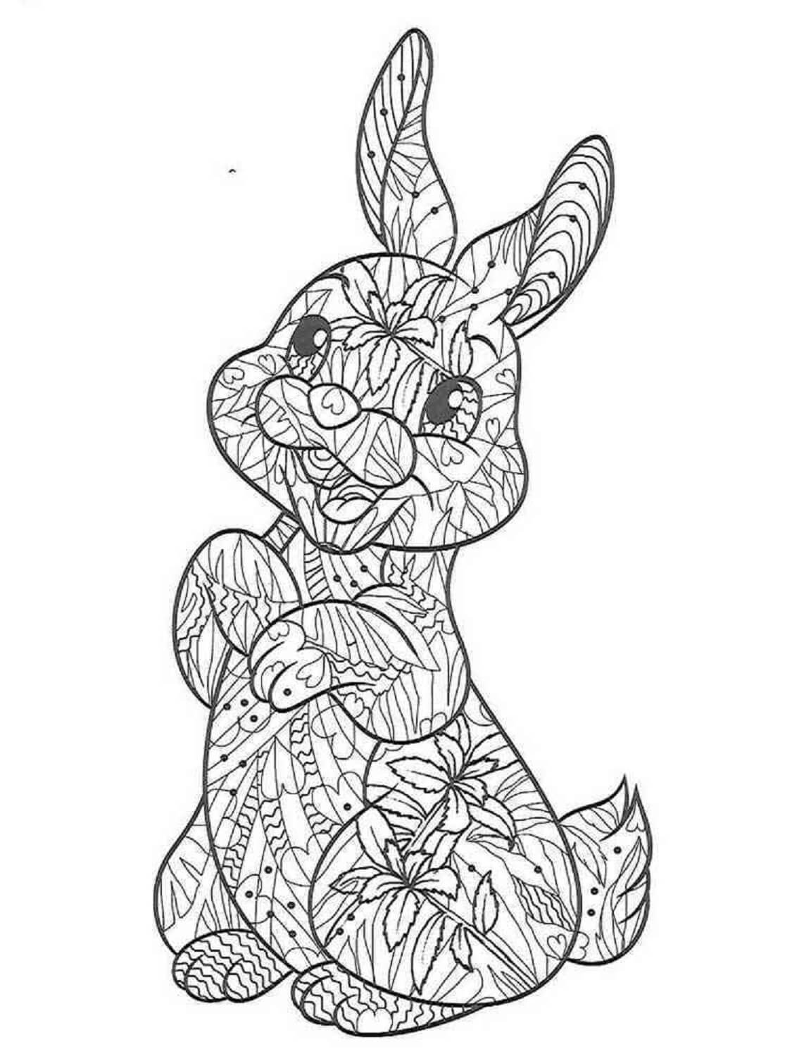 Coloriage Mandala: Lapin heureux Mandalas