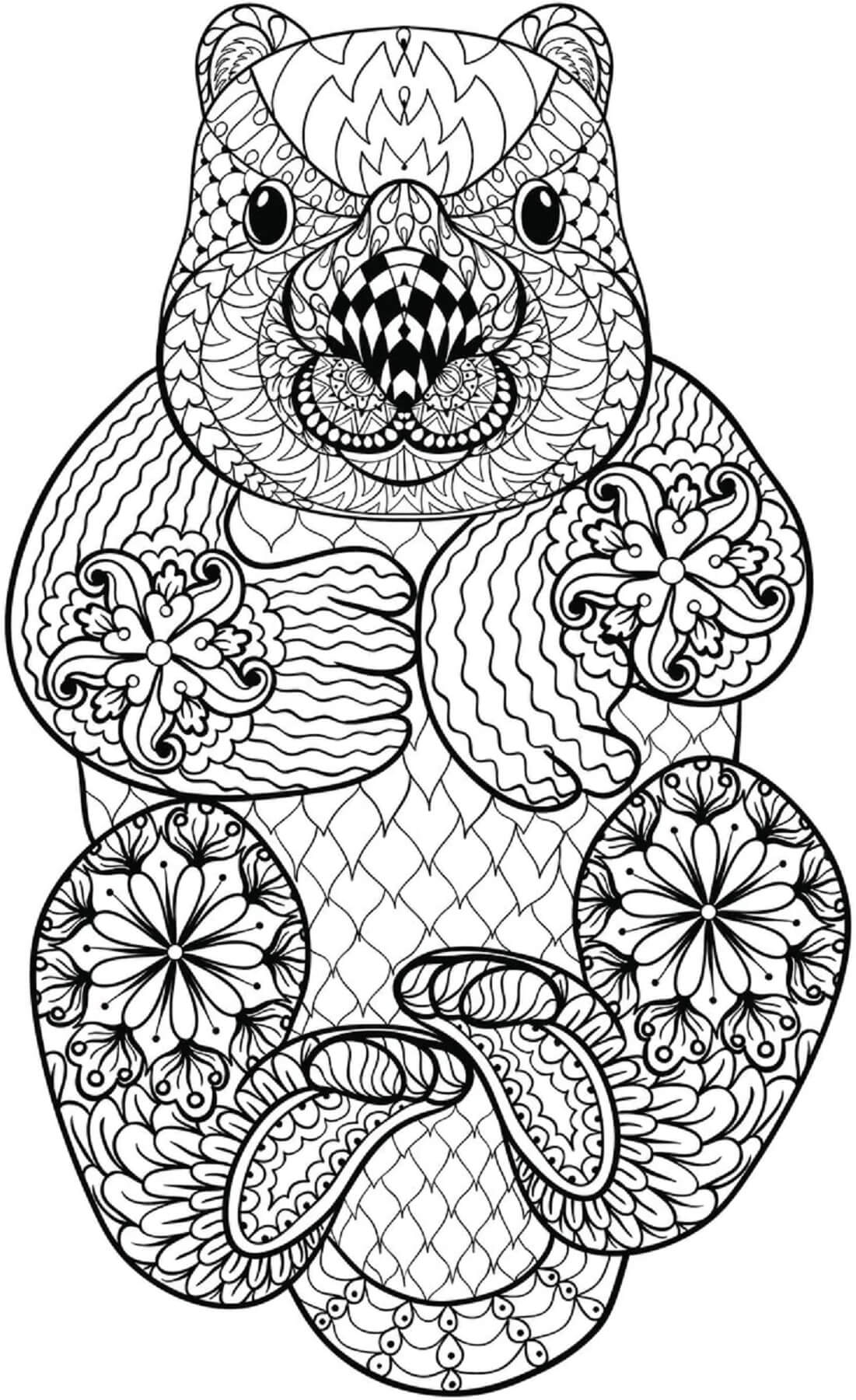 Coloriage Mandala: Motif cachemire Loutre Écureuil Mandalas