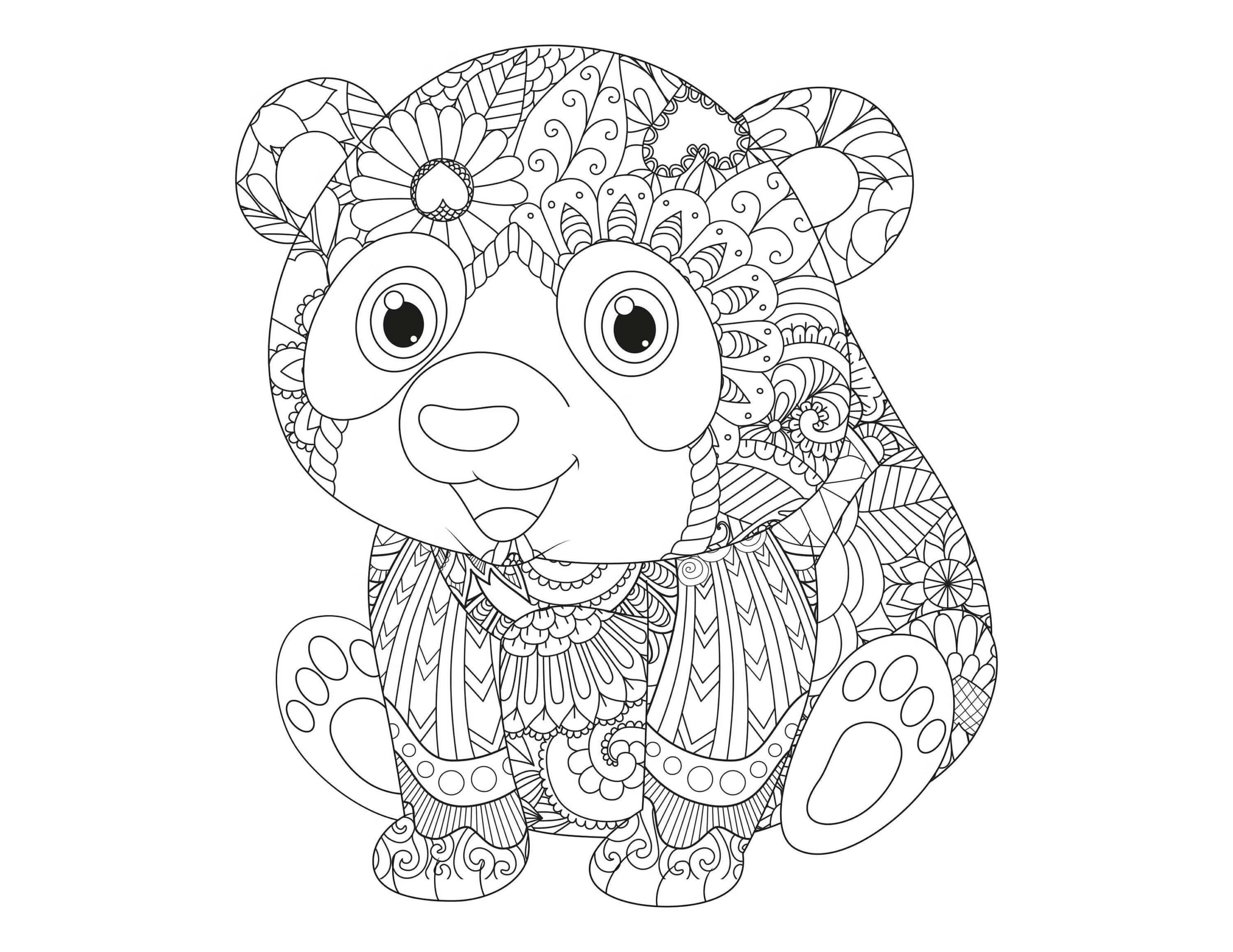 Coloriage Mandala: Panda amusant Mandalas