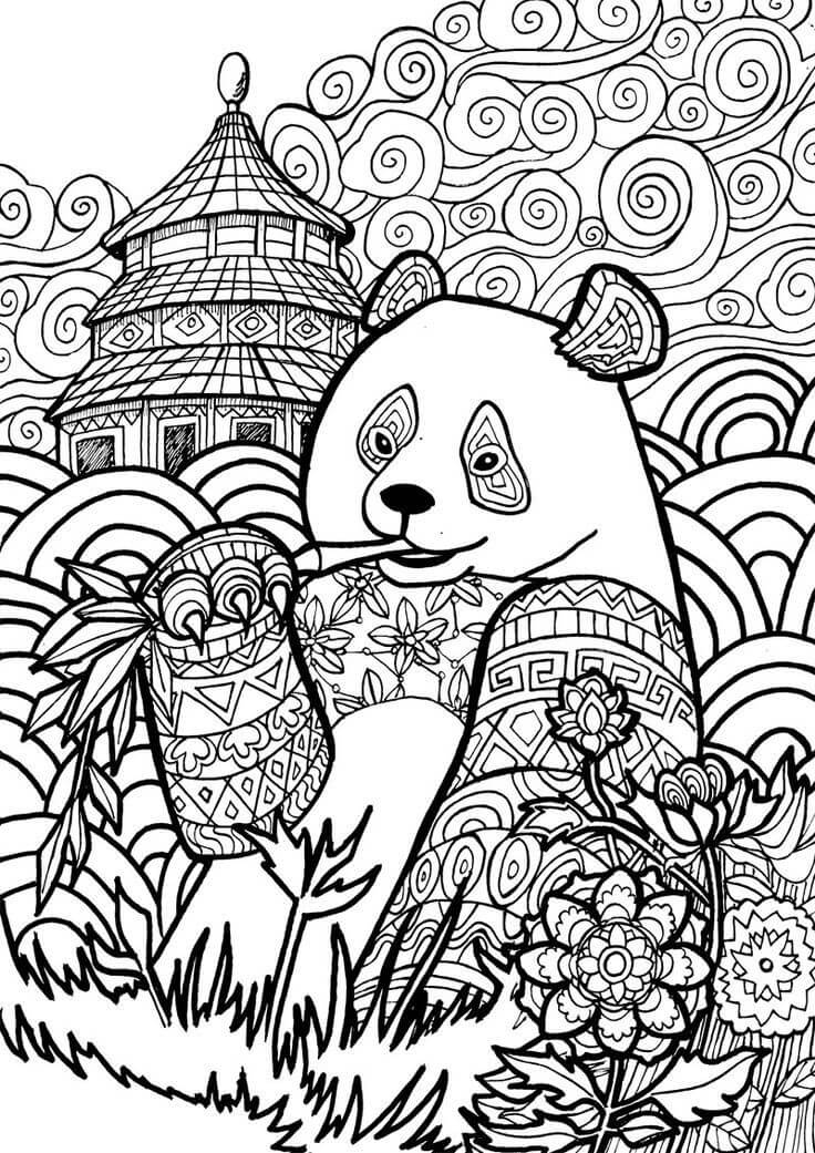 Coloriage Mandala Panda Mandalas