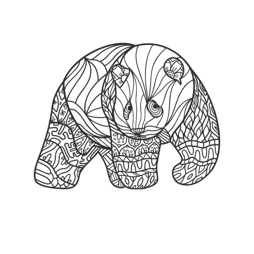 Coloriage Mandala: Panda Feuille 8 Mandalas