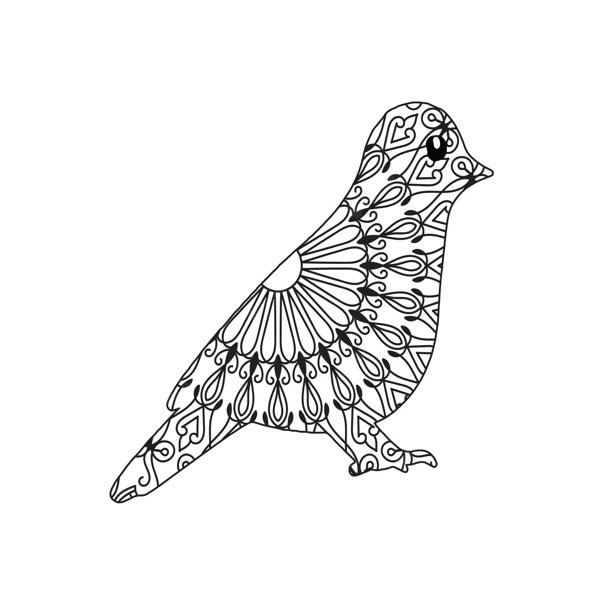 Coloriage Mandala: Pigeon Feuille 1 Mandalas