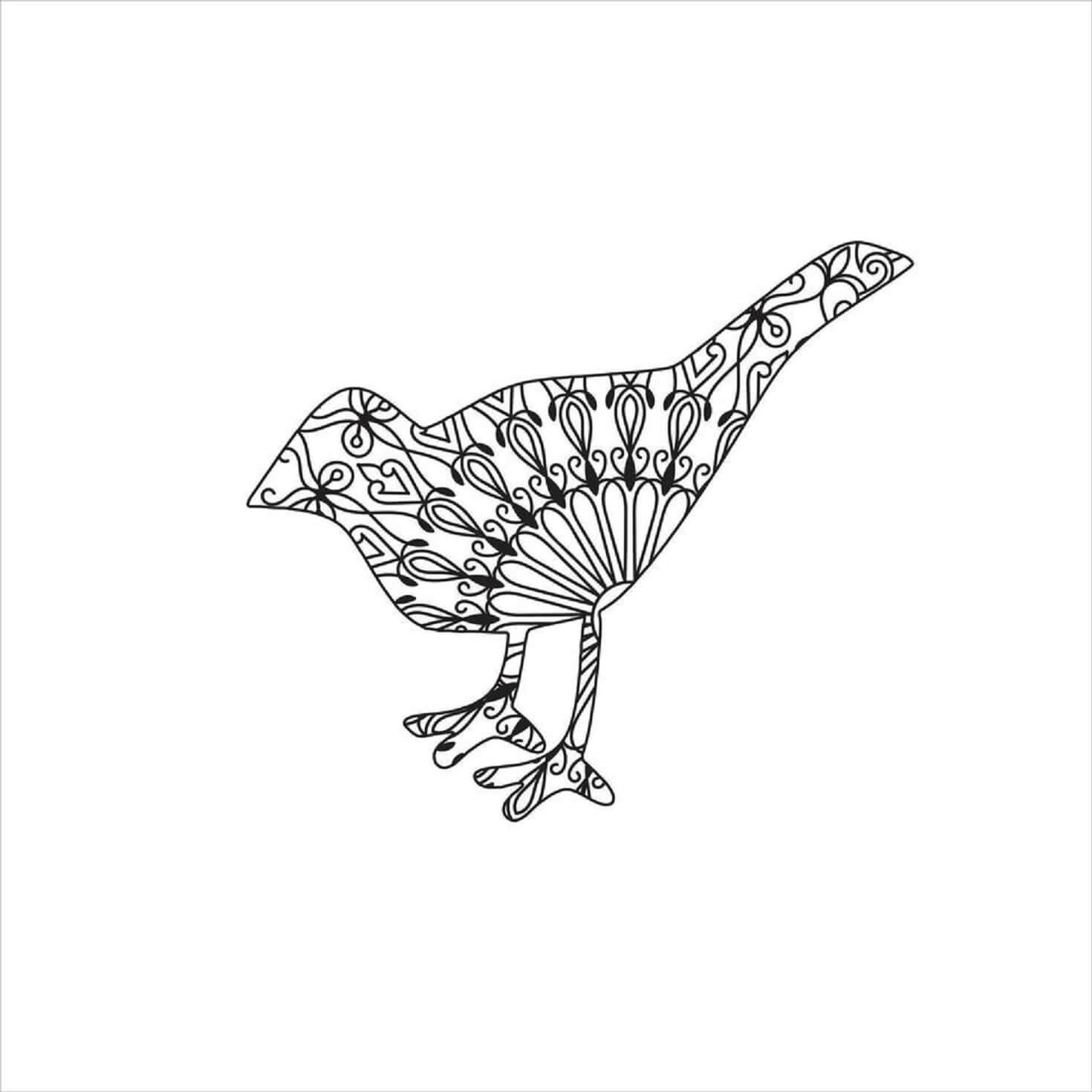 Coloriage Mandala: Pigeon Feuille 5 Mandalas