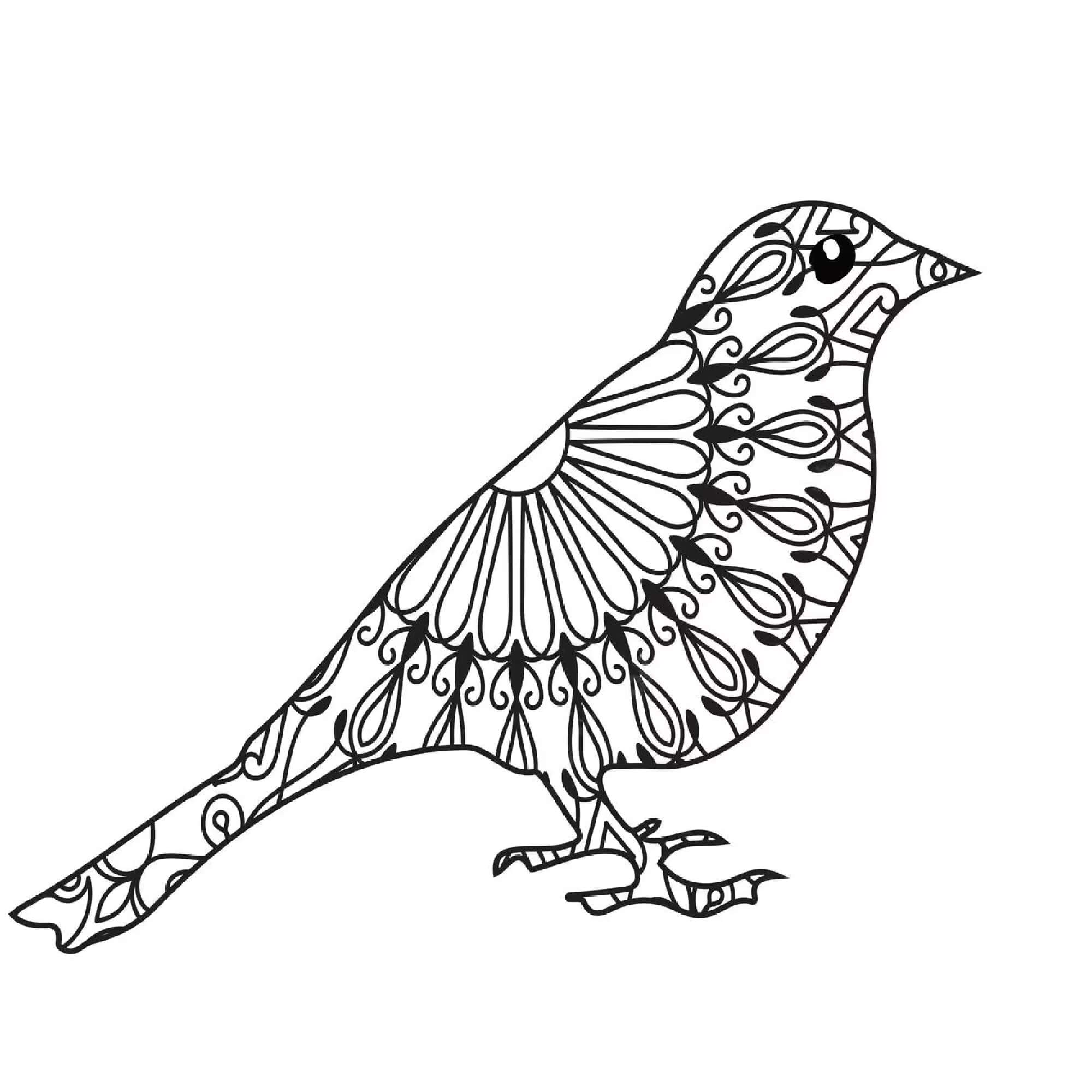 Coloriage Mandala: Pigeon Feuille 6 Mandalas