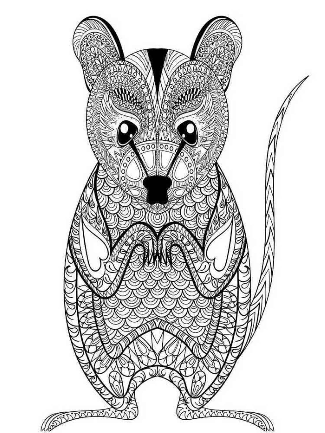 Coloriage Mandala: Souris debout Mandalas